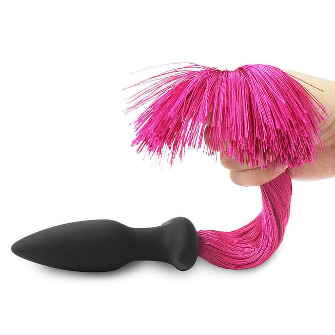 Anal Plug LoveToy Pony Tail Đen Hồng Đuôi Ngựa