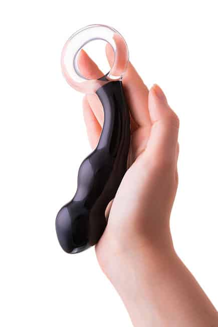Prostate Sexus Glass 17cm Đen Kéo Sâu