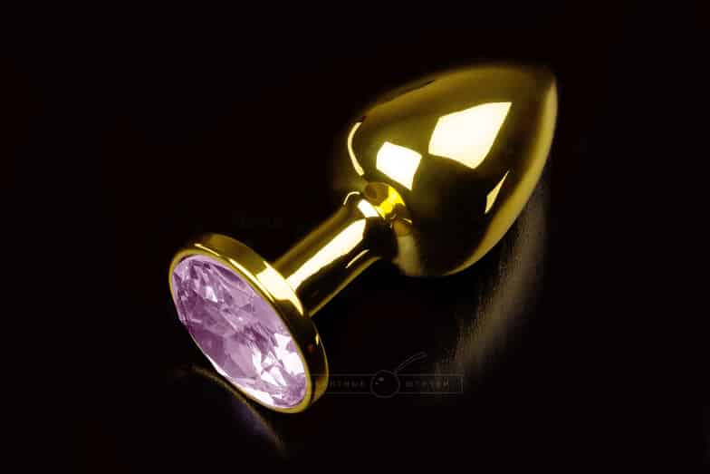 Nút hậu môn nhỏ Pikantnye Shtuchki vàng hồng 3cm