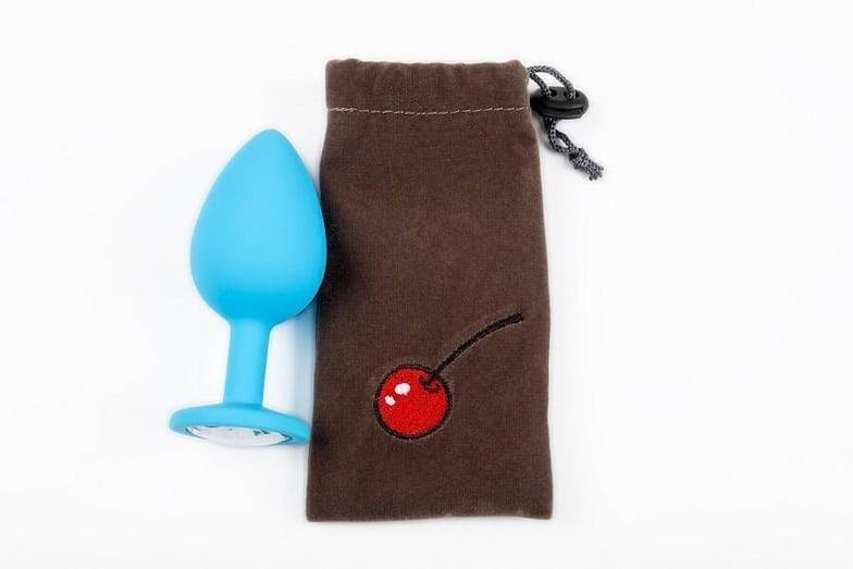 Plug Hậu Môn Crystal Xanh Lam 9cm Silicone Thỏa Mãn