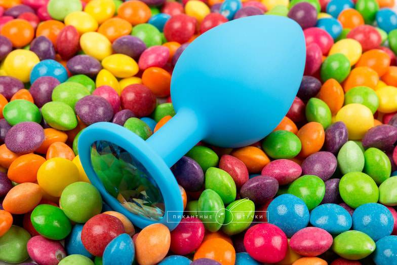 Plug Hậu Môn Crystal Xanh Lam 9cm Silicone Thỏa Mãn