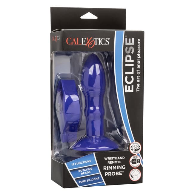Anal Plug Vibro Eclipse Rim CalExotics Blue 14cm Xoay Mê