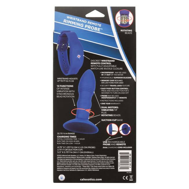 Anal Plug Vibro Eclipse Rim CalExotics Blue 14cm Xoay Mê