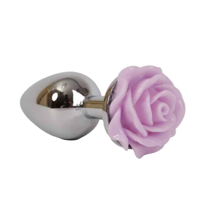 Anal plug 4sexdream hoa hồng tím kim loại 7.6cm