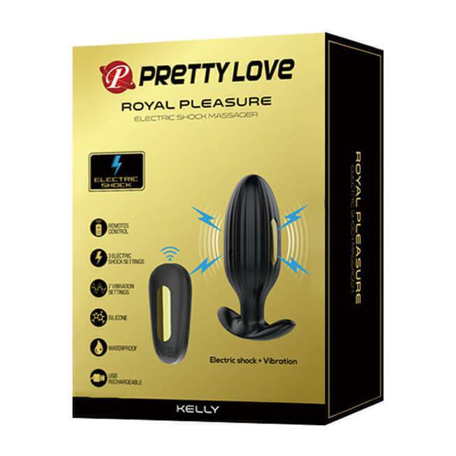 Pretty Love Royal Shock Anal Plug Đen Điện Giật