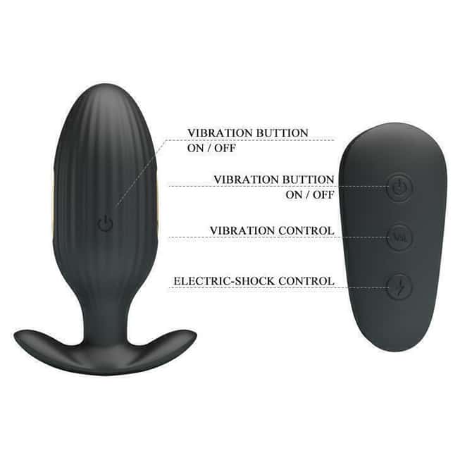 Pretty Love Royal Shock Anal Plug Đen Điện Giật