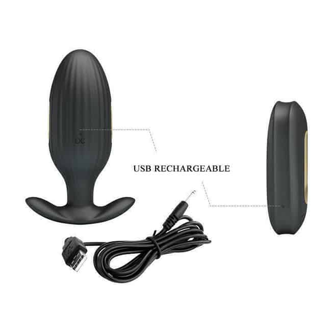 Pretty Love Royal Shock Anal Plug Đen Điện Giật