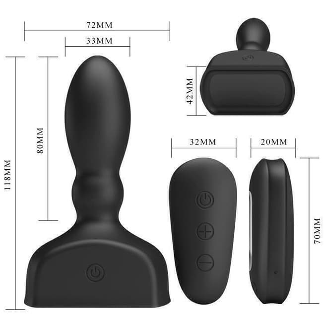 Pretty Love Harriet Plug Nở Rung Đen Remote Phê