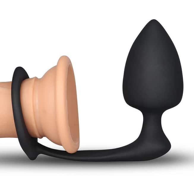 LoveToys Combo Cockring Plug Đen Anal Siêu Giữ Cứng
