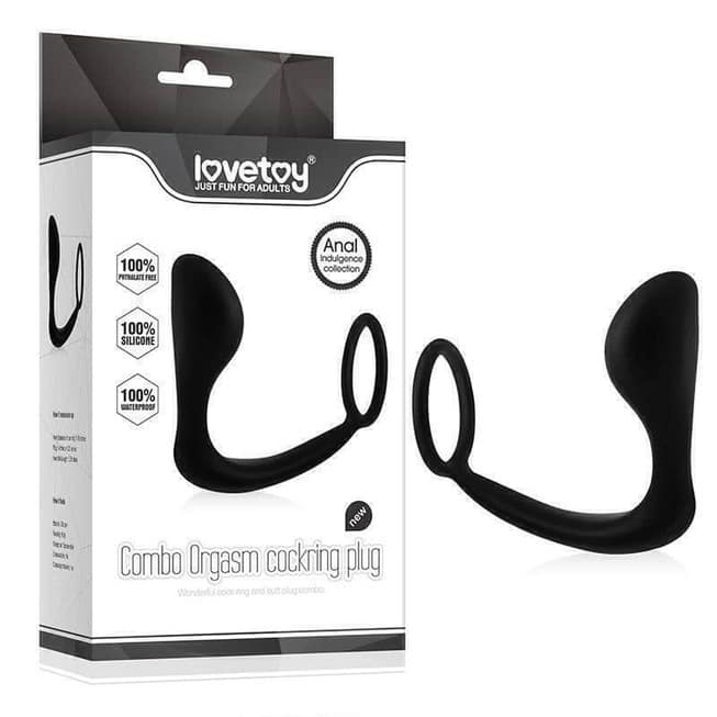 LoveToys Cockring Anal Plug Đen Giữ Cứng Đỉnh Cao