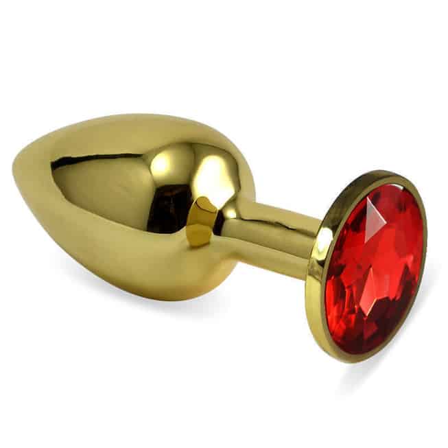 LoveToys Butt Plug S vàng kim cương đỏ anal kim loại sang trọng