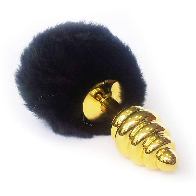 LoveToys Butt Plug S đuôi đen ribet vàng kích thích hậu môn