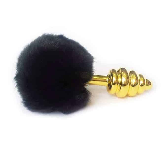 Butt Plug S Đuôi Vàng, Ribet Kích Thích Hậu