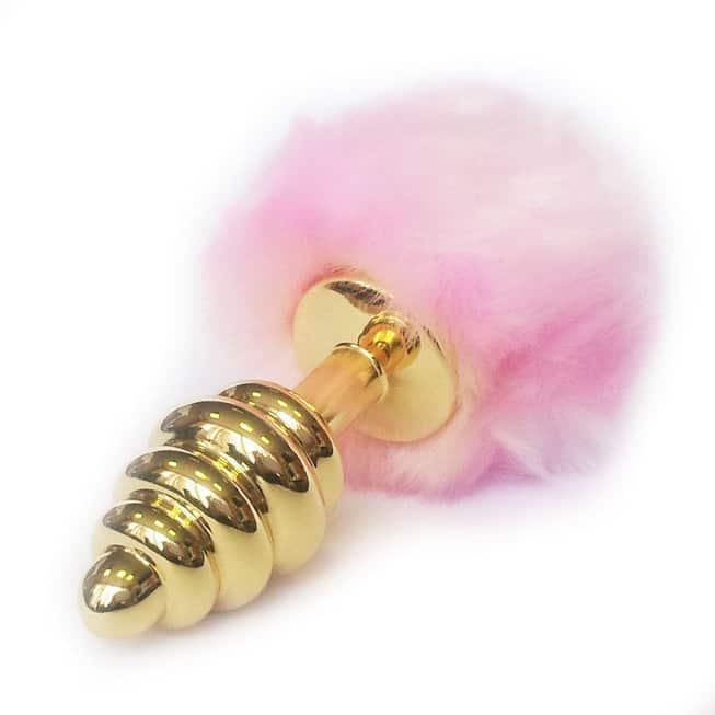 LoveToys Butt Plug Vàng Hồng Đuôi Gợn Siêu Dễ