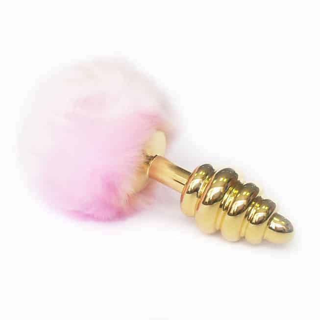 LoveToys Butt Plug Vàng Hồng Đuôi Gợn Siêu Dễ