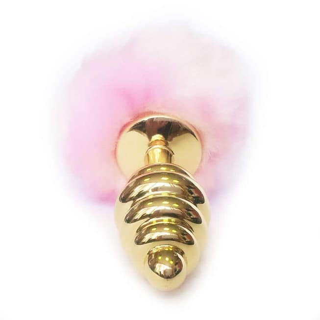 LoveToys Butt Plug Vàng Hồng Đuôi Gợn Siêu Dễ
