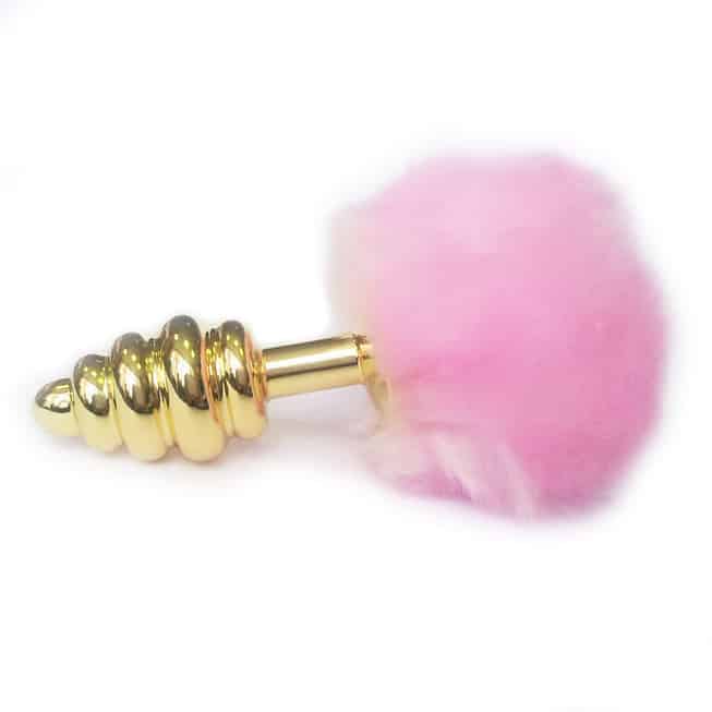 LoveToys Butt Plug Vàng Hồng Đuôi Gợn Dễ Dàng Quyến Rũ Nóng