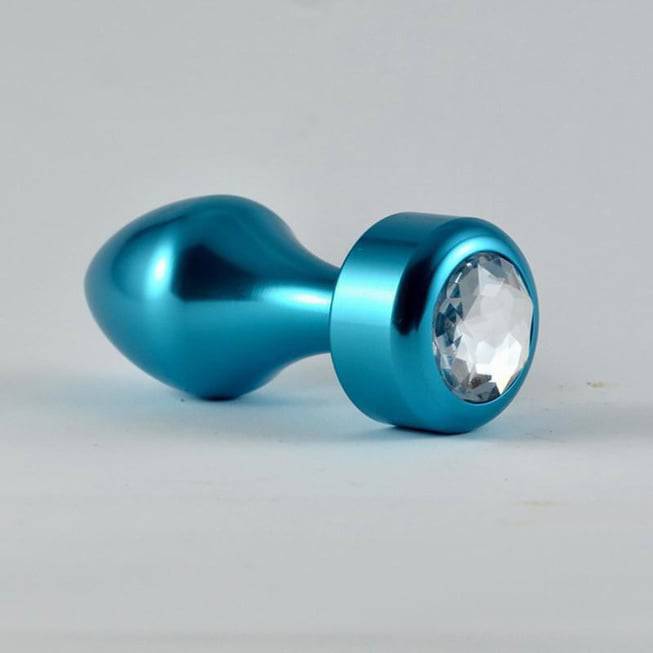 Plug hậu môn LoveToys nhôm xanh kim cương trắng sang chảnh
