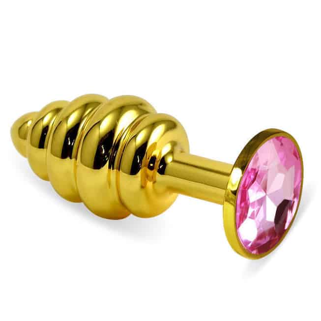 LoveToys Plug Rãnh Vàng Hồng Kristal Sang Trọng