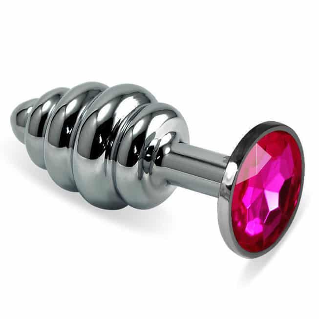 LoveToys Butt Plug S Ribbed Bạc Hồng Raspberry