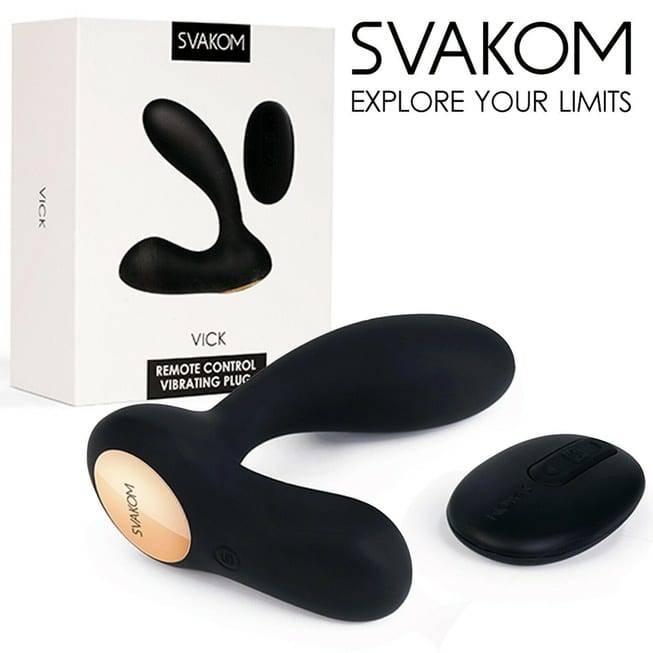 Svakom Vick Massage Tiền Liệt Đen 10cm Rung App