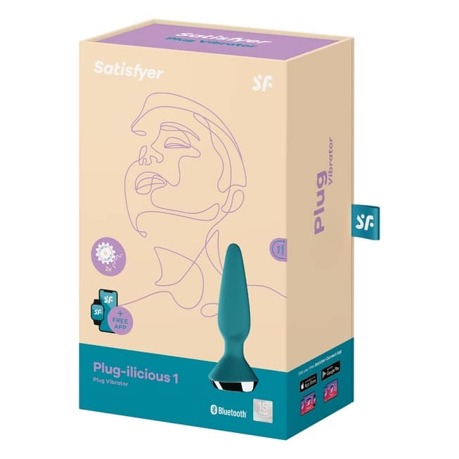 Satisfyer Plug-ilicious 1 Xanh Rung App Xuyên Thấu
