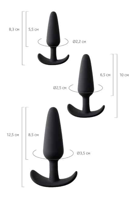 Toyfa Popo Eridani set butt plug đen 3 kích