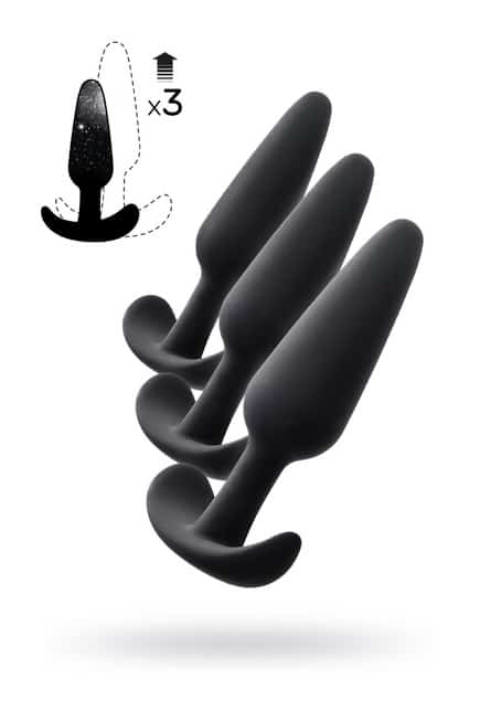 Toyfa Popo Eridani set butt plug đen 3 kích