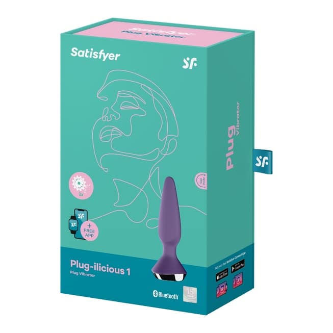 Plug Satisfyer Plug-ilicious 1 Tím Rung App 3cm