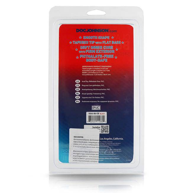 Doc Johnson Smooth L Đen Ống Thử 5.7cm Mịn Màng