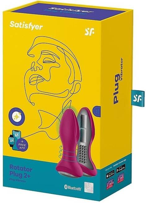 Satisfyer Rotator Plug 2+ Đỏ Berry Xoay Rimming