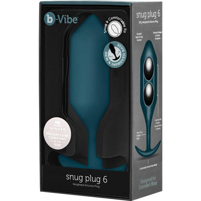 b-Vibe Snug Plug 6 Xanh 5.6cm Nặng Trọng Lực Thoải