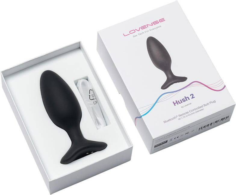 Lovense Hush 2M plug hậu môn đen app điều khiển rung mạnh thoải mái