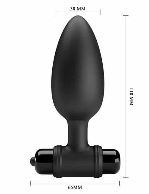 Pretty Love Vibra Butt Plug II đen silicone rung