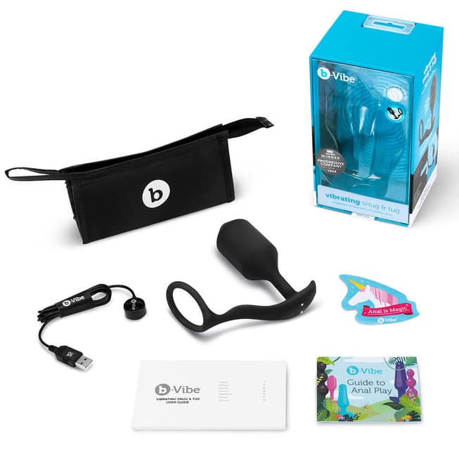 b-Vibe Snug Tug XL Plug Rung Vòng Đen Khoái Lạc Đỉnh