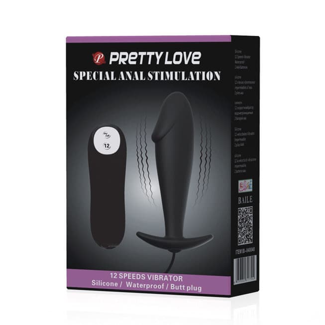 Plug Đít Pretty Love Đen Rung Từ Xa