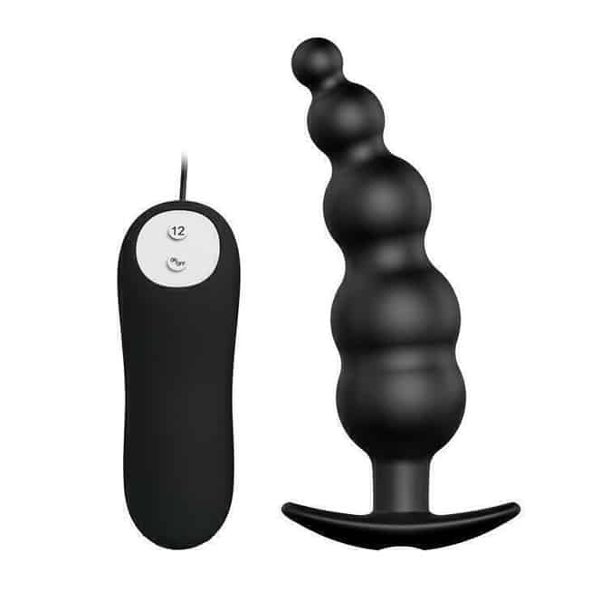 Anal Elochka Pretty Love 12cm Remote Đen Vibro