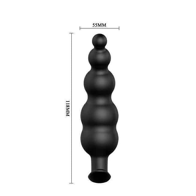 Anal Elochka Pretty Love 12cm Remote Đen Vibro