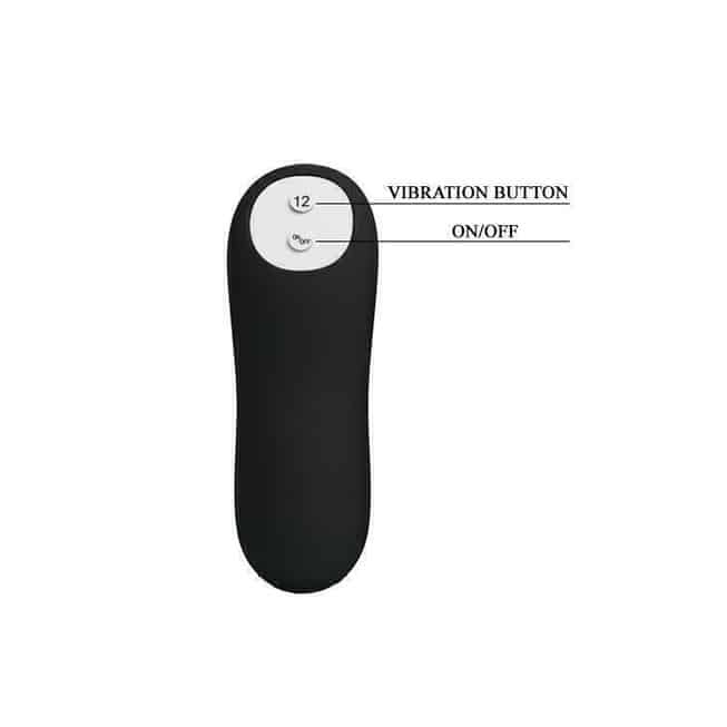 Anal Elochka Pretty Love 12cm Remote Đen Vibro