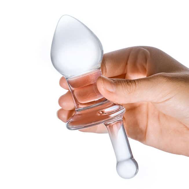 Plug Anal Glas Thủy Tinh Trong 12cm Lấp Lánh Kích Thích Tột Độ