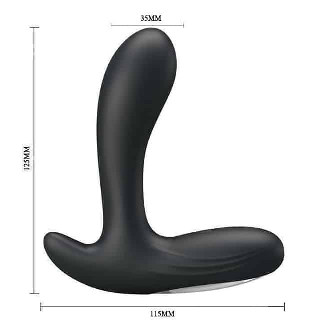 Vibro prostate Pretty Love Backie đen silicone 10cm mạnh