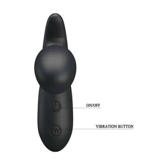 Vibro prostate Pretty Love Backie đen silicone 10cm mạnh