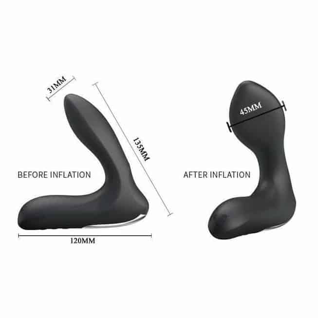 PrettyLove Leonard Vibro Tiền Liệt Đen Giãn Nở Vua Massage