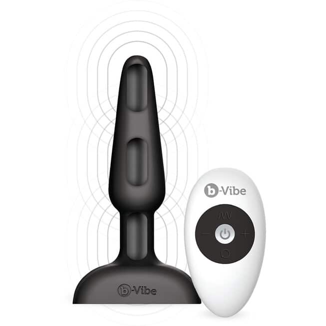 b-Vibe Trio Plug Đen Remote Rung Hậu Môn Điên