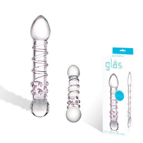 Glas Spiral Staircase Kính 18cm Hồng Xoắn 2 Đầu Siêu Mịn