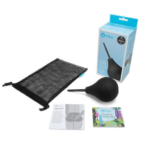 b-Vibe Enema Đen Silicone Rửa Hậu Môn An Toàn Tiện