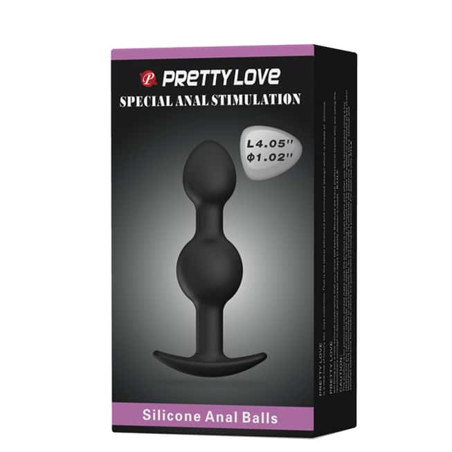 Plug Mông Pretty Love L Đen 2 Bi Siêu Sướng
