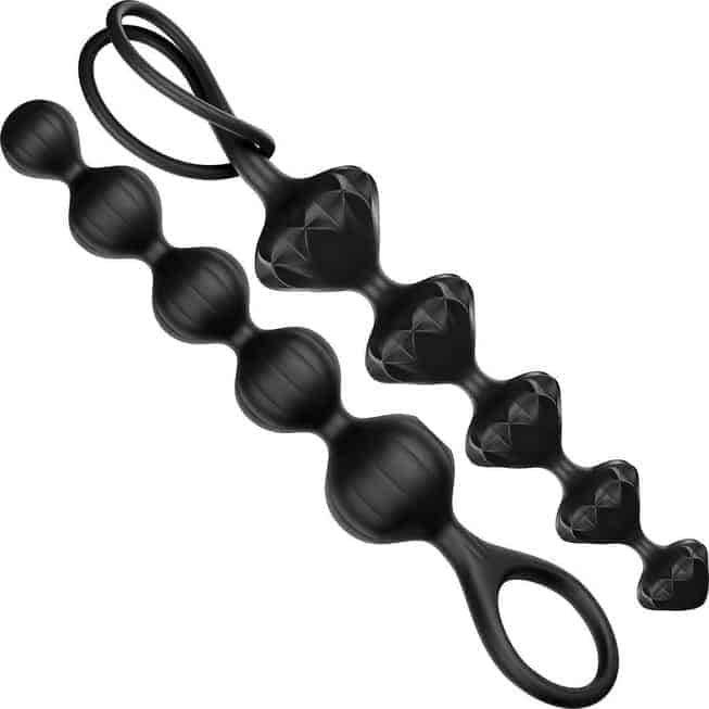 Satisfyer Beads 2 Cây Đen Anal 3.7cm Kích Thích Sâu