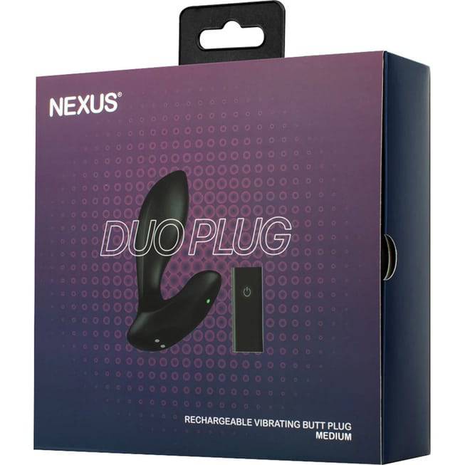 Nexus Duo Plug Hậu Medium Đen Rung Remote Đa Chế Độ