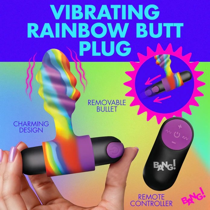 Bang Rainbow Anal Plug Rung 2.8cm Lung Linh Siêu Sướng
